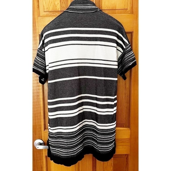 Vince Black White Open Front Long Cardigan Sweater Sz S Kimono Short Sleeve Fall - Picture 6 of 8